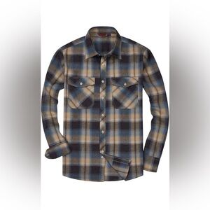 Alimens & Gentle Men's Button Down Long Sleeve Plaid Flannel Shirt 3XL